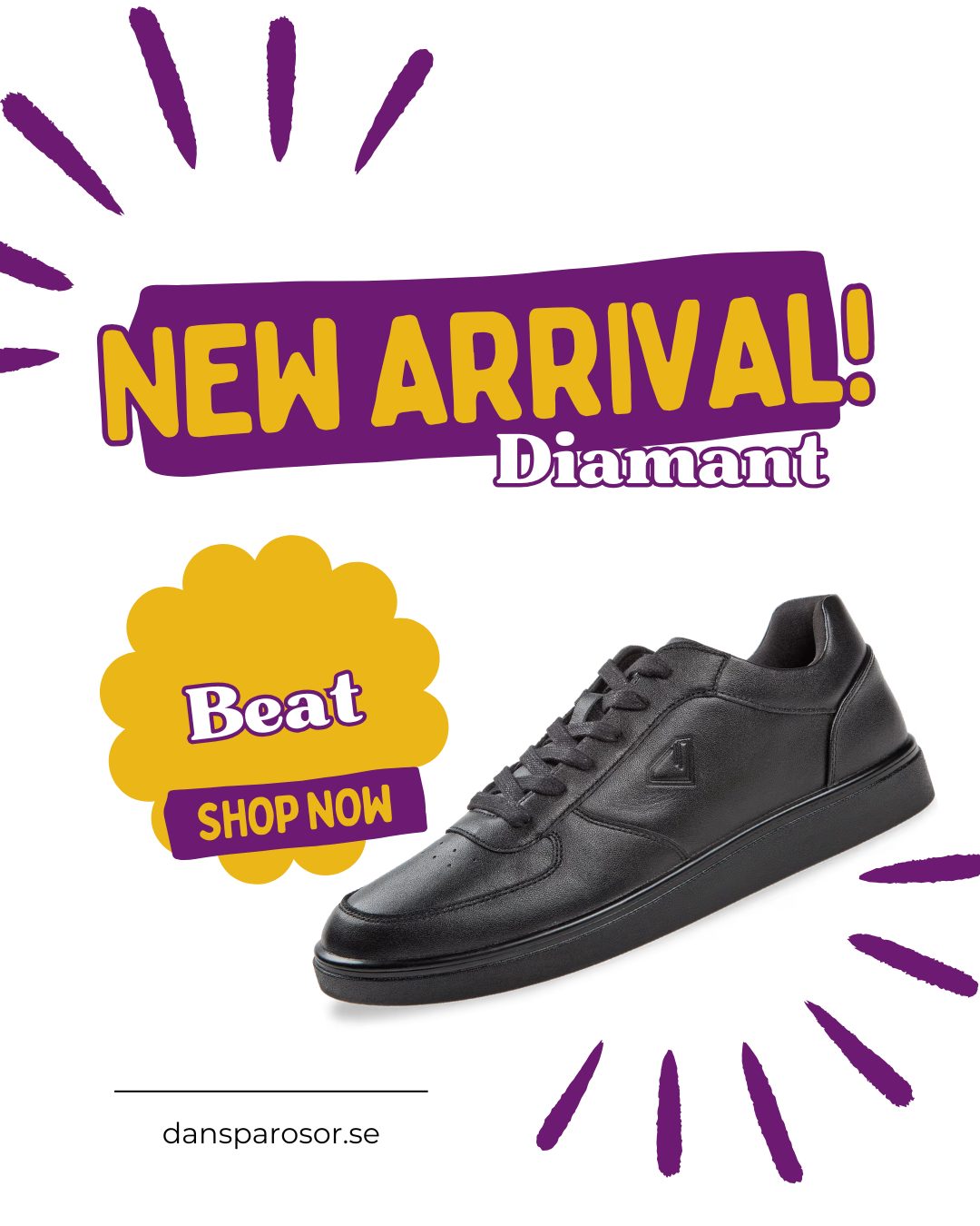 🖤 NYHET – Diamant BEAT 🖤

Svart läder, dubbla pivotpunkter och maxad komfort.
Snurrar mjukare. Steg snabbare. Känslan? Helt ny.

Sneaker-looken möter professionell dansfunktion.
DJ, drop the BEAT. 🎶

#diamantshoes #danssneakers #dansskor #swingdans #hiphopdance #socialdans #dancesneaker #nyhet