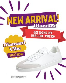 Nyhet ✨ Diamant VIBE är äntligen här.

Det här är inte bara en vanlig danssneaker.
Med sina SpinPoints i sulan får du smidigare, snabbare och mer kontrollerade snurrar — utan att fastna eller överanstränga dig. Den lätta konstruktionen och flexibla designen gör att skon följer dina rörelser naturligt, så att du kan fokusera mindre på dina fötter… och mer på känslan i dansen.

Perfekt för dig som vill ha mer flow, mer kontroll och mindre motstånd i varje steg.

🎁 Just nu får du 100 kr rabatt med koden VIBE100
⏳ Gäller endast i 2 veckor — och vi märker redan att storlekar börjar ta slut

Det här är en sån sko du känner skillnaden i direkt…
och de som hinner först är de som får uppleva det först.

👉 Säkra ditt par innan din storlek är borta

#dansskor #danssneakers #nyhet #dansglädje #salsaskor #tangoskor #swingdans #danskomfort #vårstil #danceflow